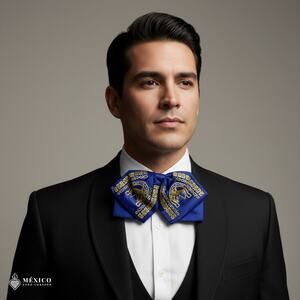 Mexican Embroidered Charro Moño – Traditional Mariachi Bow Tie